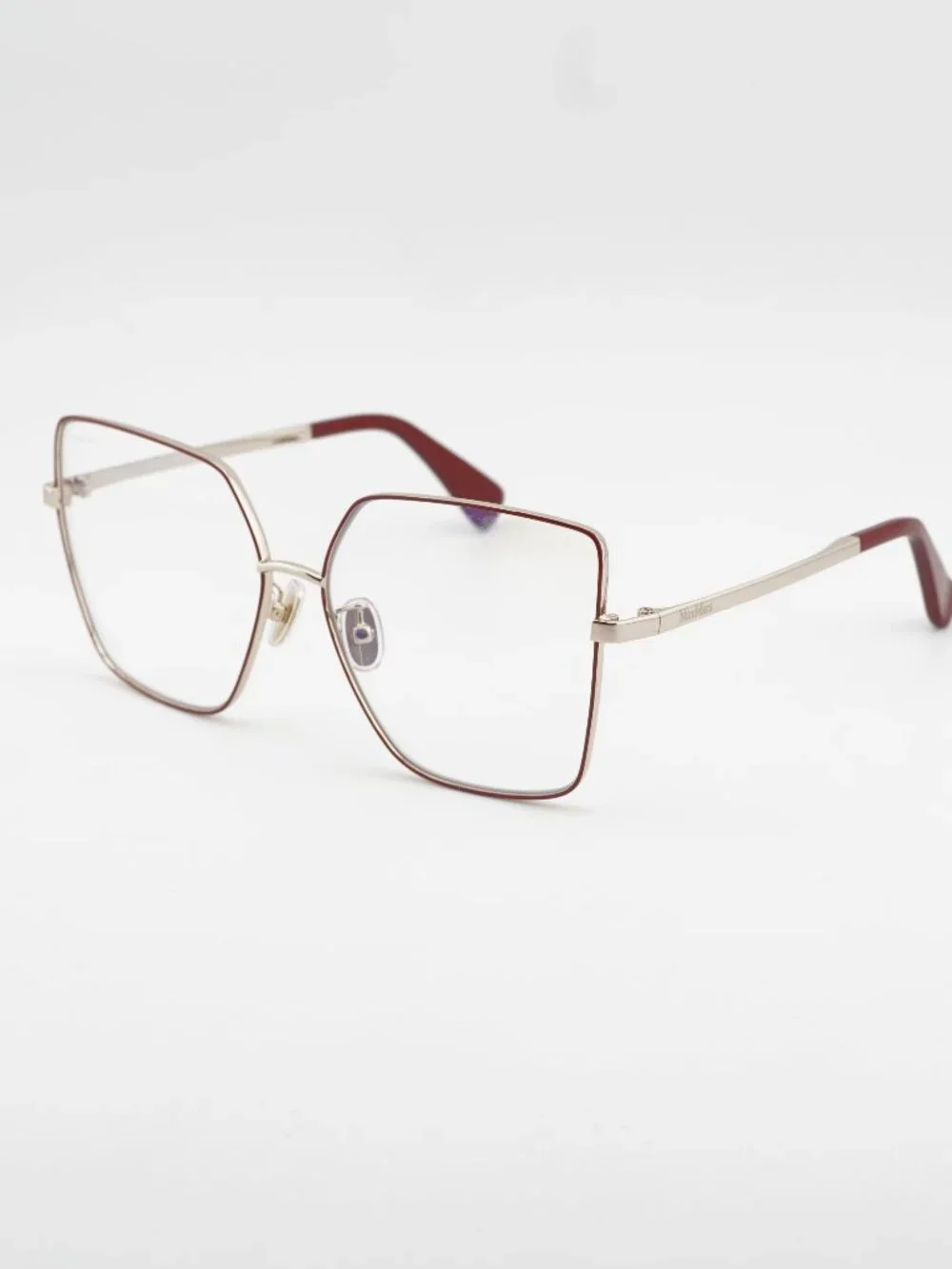 Max Mara MM5073-H-B 068 Eyeglasses Red 60mm Butterfly Frame, Blue Light Block